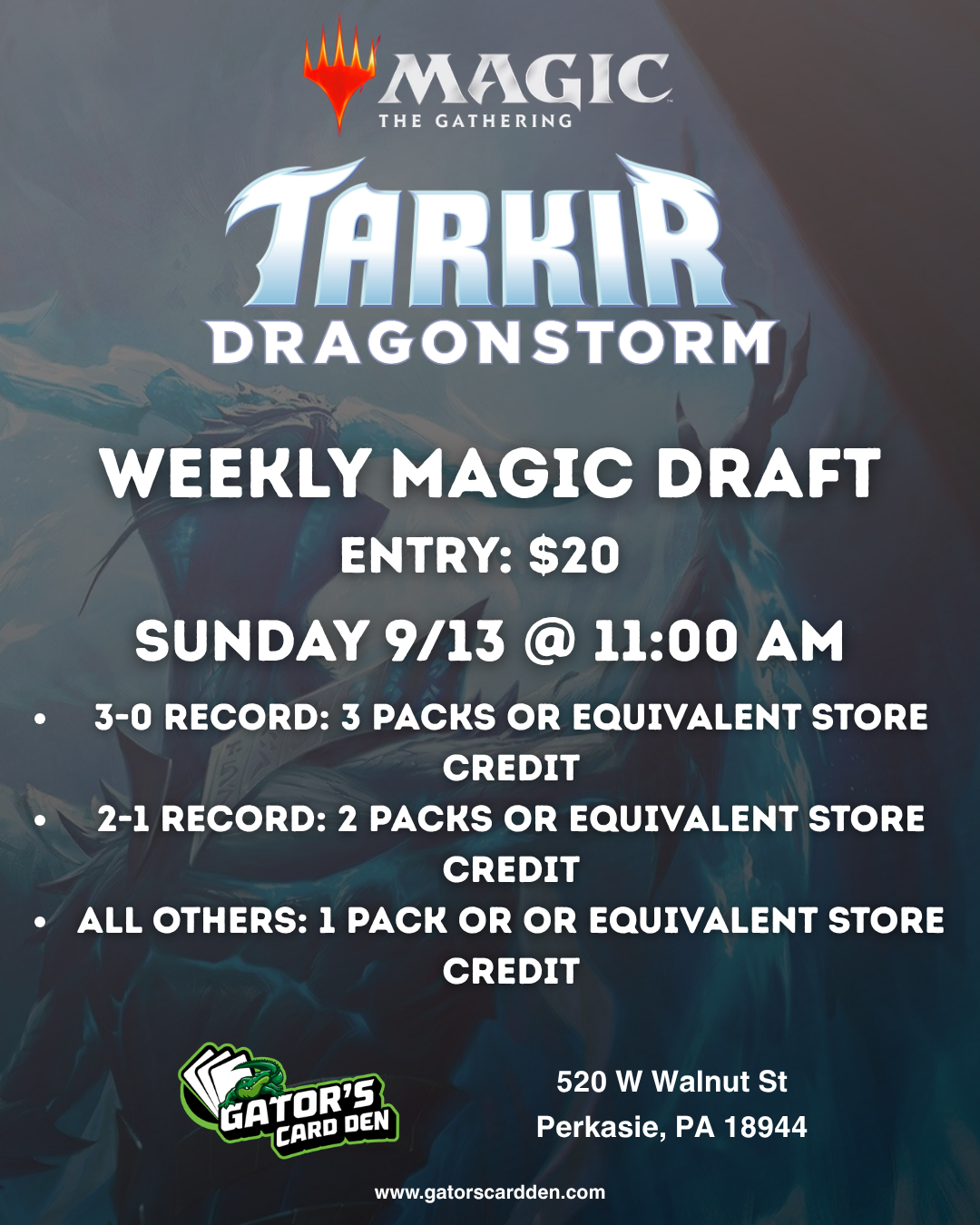 Magic The Gathering Weekly Draft (Tarkir Dragonstorm) - 9/13/2026 @ 11:00 AM
