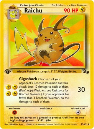 Raichu (29) 29/62 - Fossil Unlimited