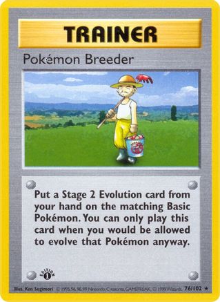 Pokemon Breeder 76 - Base Set Shadowless Unlimited