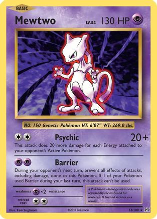 Mewtwo 51/108 - XY  Evolutions Reverse Holofoil