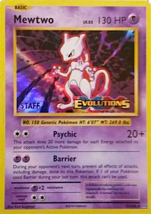 Mewtwo - 51/108 (Prerelease) [Staff] 51 - XY Promos Holofoil