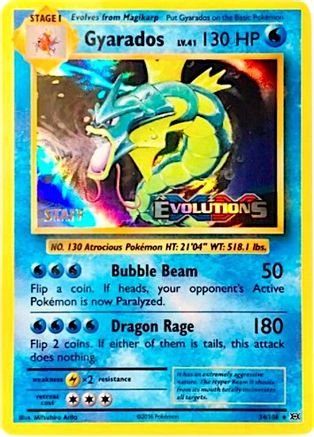 Gyarados - 34/108 (Prerelease) [Staff] - XY Promos Holofoil
