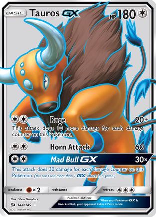 Tauros GX (Full Art) 144/149 - SM Base Set Holofoil