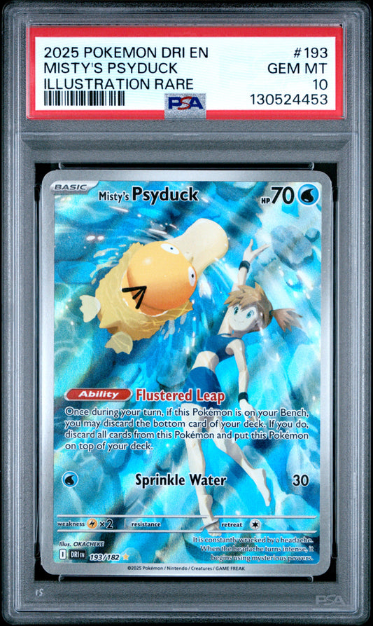 PSA 10 - Misty's Psyduck Illustration Rare #193 - Pokemon Destined Rivals