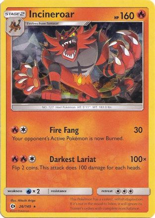 Incineroar - 026/149 (Cracked Ice Holo) - Deck Exclusives Holofoil