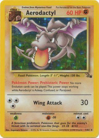 Aerodactyl (1) 1/62 - Fossil Unlimited Holofoil