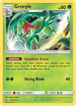Grovyle 21/214 - SM  Lost Thunder