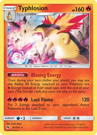 Typhlosion 42/214 - SM  Lost Thunder Holofoil