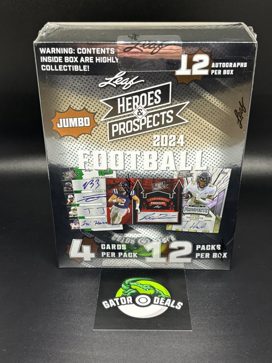 2024 Leaf Heroes & Prospects Football Jumbo Hobby Box