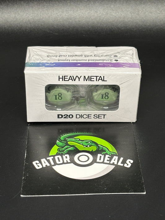 Ultra Pro Vivid Heavy Metal D20 Dice - Cool Matcha (Set of 2)