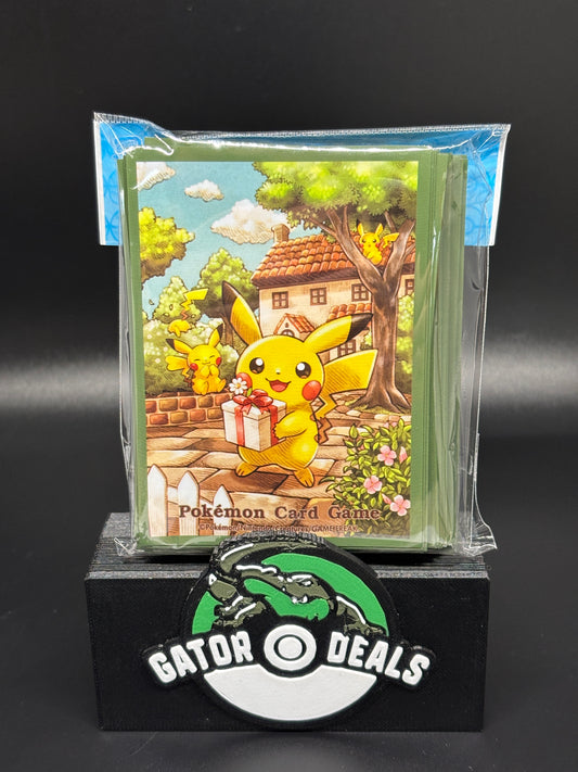 Pokemon TCG: Pokemon Center Japan Exclusive Card Sleeves - Pikachu's Gift [Green] (64 Pack)