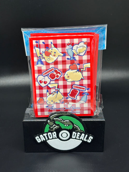 Pokemon TCG: Pokemon Center Japan Exclusive Card Sleeves - Pikachu and Cherrim [Red] (64-Pack)