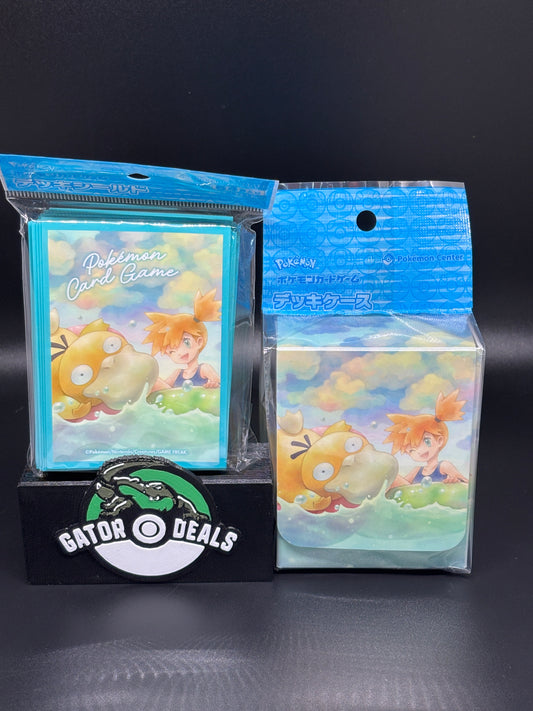 Pokemon TCG: Pokemon Center Japan Exclusive Card Sleeves & Deck Box Combo - Misty & Psyduck
