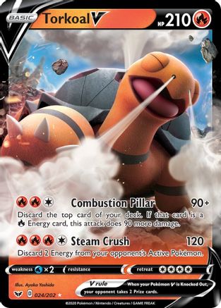 Torkoal V 24/202 - SWSH01 Sword & Shield Base Set Holofoil