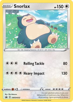 Snorlax - SWSH032 SWSH032/307 - SWSH Sword & Shield Promo Cards Holofoil