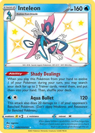Inteleon SV027/122 - Shining Fates Shiny Vault Holofoil