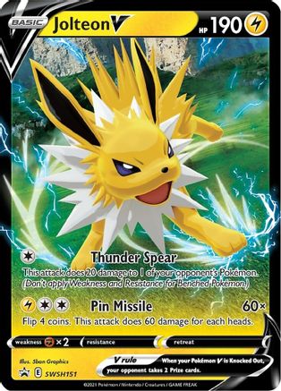 Jolteon V - SWSH151 SWSH151/307 - SWSH Sword & Shield Promo Cards Holofoil