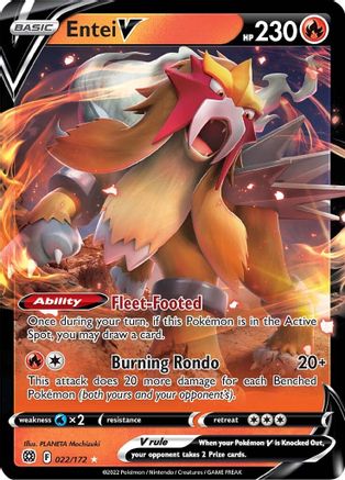 Entei V 22/172 - SWSH09 Brilliant Stars Holofoil