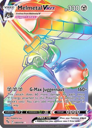 Melmetal VMAX (Secret) 80/78 - Pokemon GO Holofoil
