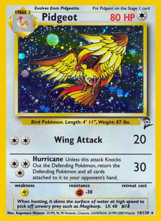Pidgeot 14/130 - Base Set 2 Holofoil