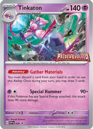Tinkaton - 020 (Prerelease) 20 - SV Scarlet & Violet Promo Cards Holofoil
