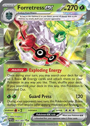 Forretress ex - 002/091 2 - SV Paldean Fates Holofoil