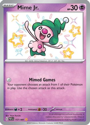 Mime Jr. - 157/091 157 - SV Paldean Fates Holofoil