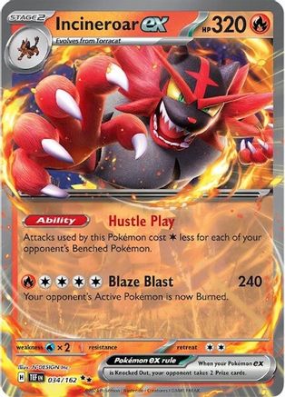 Incineroar ex - 034/162 34 - SV05 Temporal Forces Holofoil