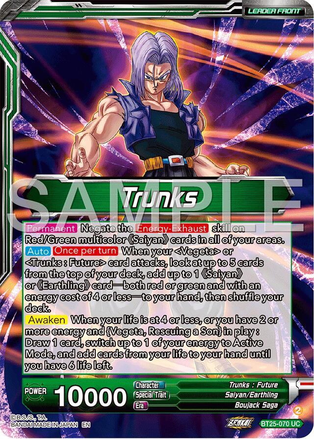 Trunks // SS Trunks, Tournament Battle to the Death (SLR) (Back)
