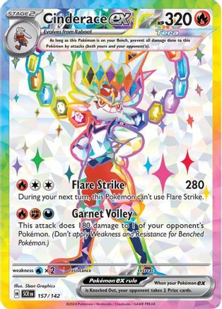 Cinderace ex - 157/142 157 - SV07 Stellar Crown Holofoil