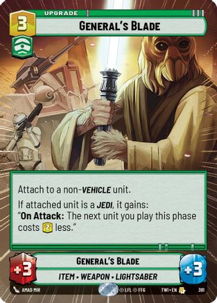 General's Blade (Hyperspace) (391) - Twilight of the Republic Foil
