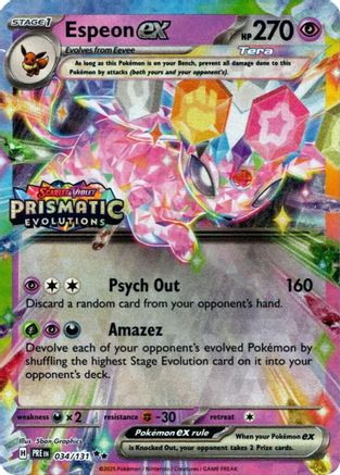 Espeon ex - 034/131 (Prismatic Evolutions Stamp) 34 - Miscellaneous Cards & Products Holofoil
