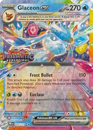 Glaceon ex - 026/131 (Prismatic Evolutions Stamp) 26 - Miscellaneous Cards & Products Holofoil