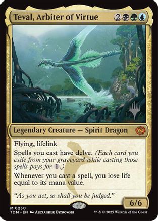 Teval, Arbiter of Virtue (PPTDM-230) - Promo Pack: Tarkir: Dragonstorm Foil