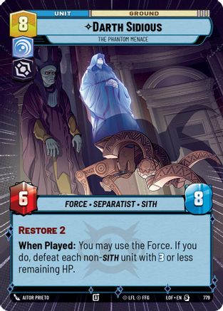 Darth Sidious - The Phantom Menace (Hyperspace Foil) (779) - Legends of the Force Foil
