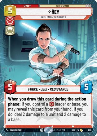 Rey - With Palpatine's Power (Hyperspace Foil) (888) - Legends of the Force Foil
