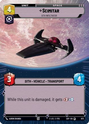 Scimitar - Sith Infiltrator (Hyperspace Foil) (973) - Legends of the Force Foil
