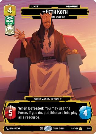 Eeth Koth - Spiritual Warrior (Prestige Foil) (1100) - Legends of the Force Foil