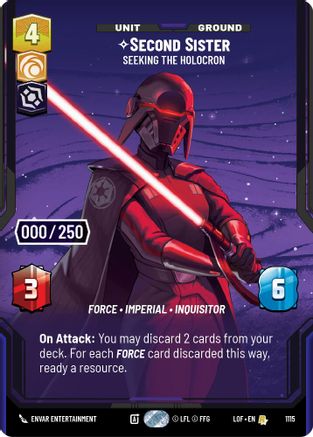 Second Sister - Seeking the Holocron (Serialized) (1115) - Legends of the Force Foil