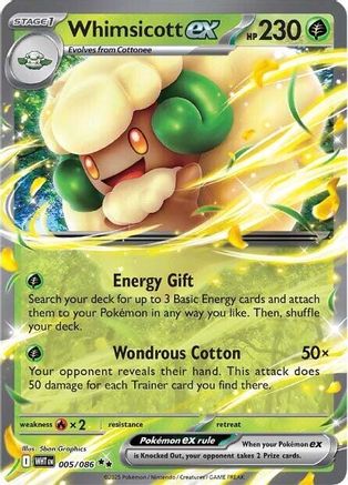 Whimsicott ex 5 - SV White Flare Holofoil