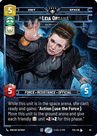 Leia Organa - Extraordinary (80) - Organized Play Promos Foil