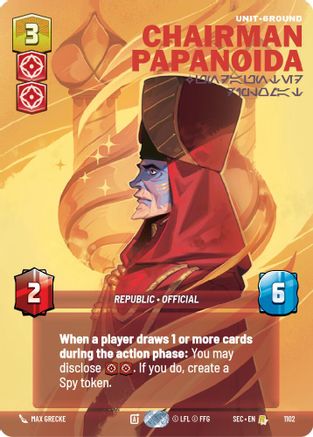 Chairman Papanoida - Undaunted Diplomat (Prestige Foil) (1102) - Secrets of Power Foil
