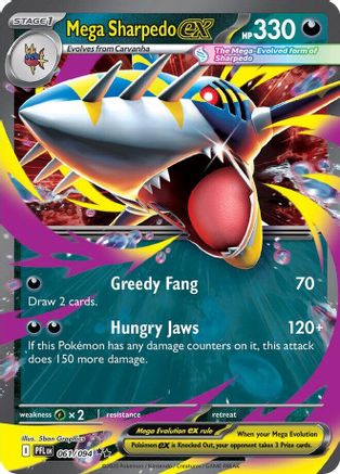Mega Sharpedo ex - 061/094 61 - ME02 Phantasmal Flames Holofoil