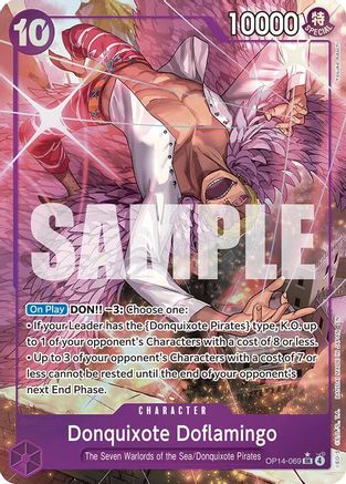 Donquixhote Doflamingo - OP14-069 (Alternate Art) (OP14-069) - The Azure Sea's Seven Foil