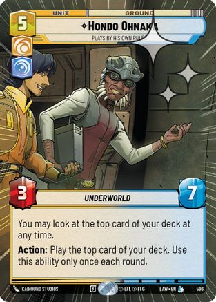Hondo Ohnaka - Plays By His Own Rules (Hyperspace Foil) (596) - A Lawless Time Foil
