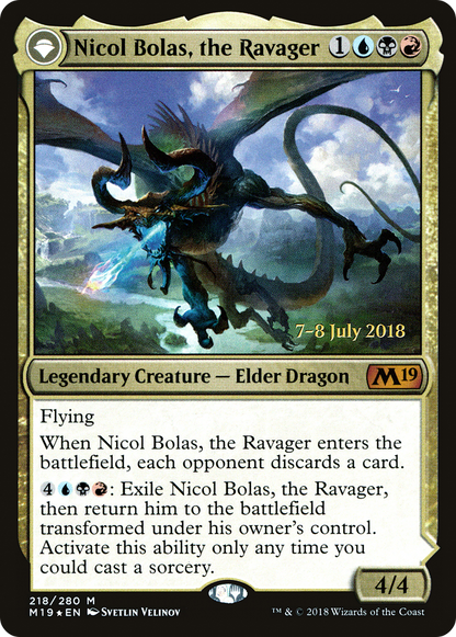 Nicol Bolas, the Ravager (PRE-218) - Core Set 2019 Promos: (originpwdfc) Foil