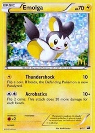 Emolga - 6/12 6/12 - McDonalds Promos 2012 Holofoil