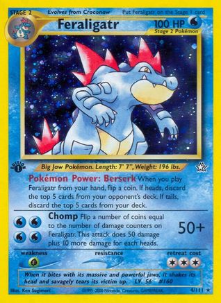 Feraligatr (4) 4/111 - Neo Genesis 1st Edition Holofoil