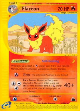 Flareon (8) 8/144 - Skyridge Reverse Holofoil