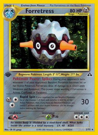Forretress (2) 2/75 - Neo Discovery 1st Edition Holofoil